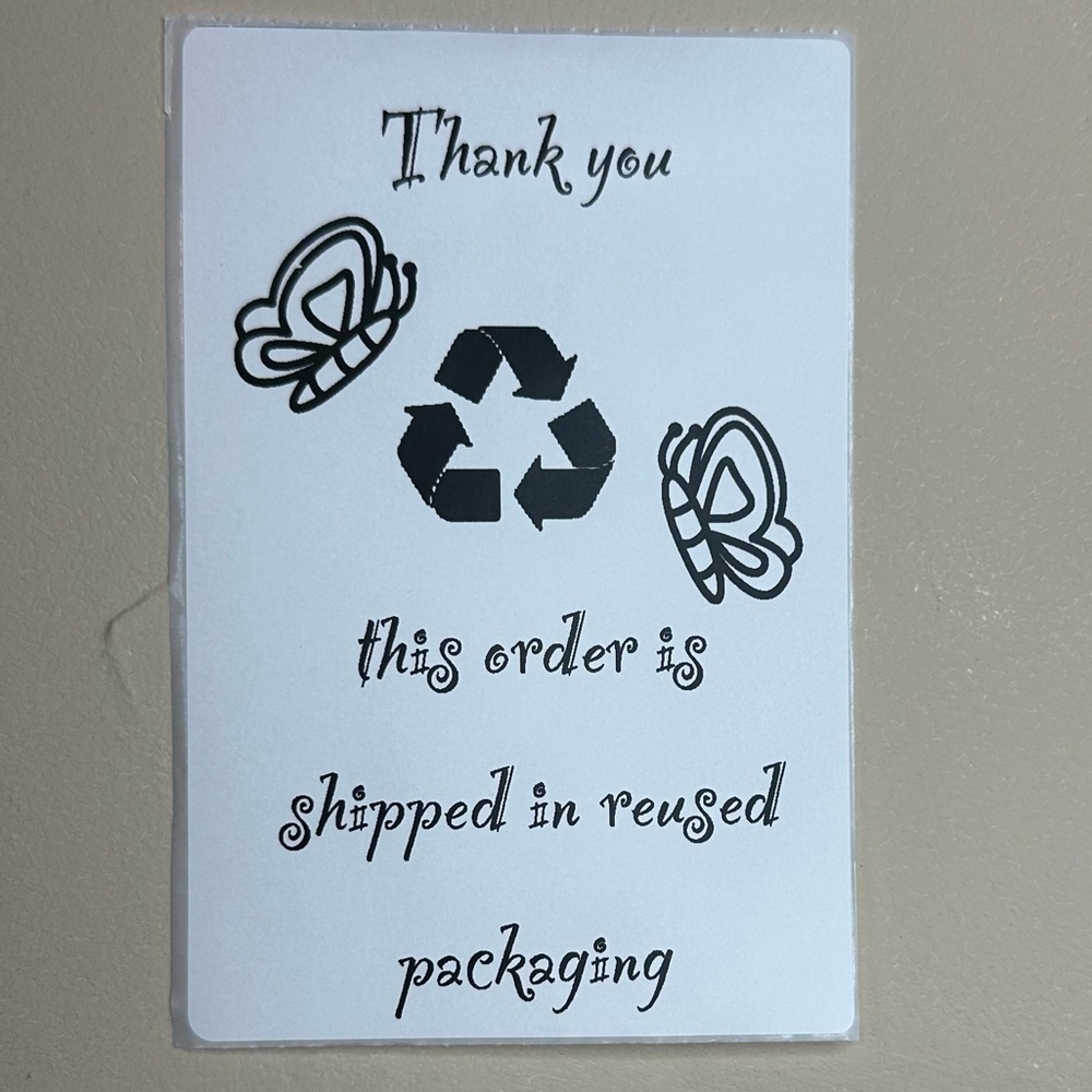 50ct Recycled Packaging Thank You sticker -butterfly 🦋